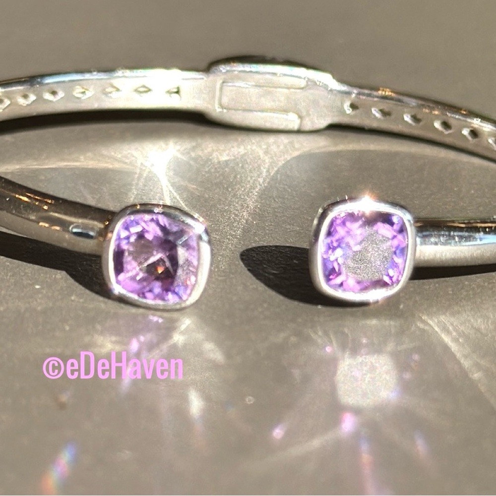 Sterling Amethyst cuff Bracelet